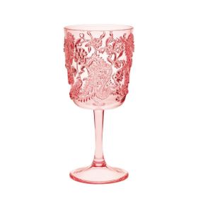 Paisley Plastic Wine Glasses Set of 4 (13oz), BPA Free Acrylic Wine Glass Set, Unbreakable Red Wine Glasses, White Wine Glasses