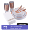 Focusline [175pack] Disposable Dinnerware Set 25 Guest-50 Rose Gold Rim Plastic Plates-25 Rose Gold Plastic Silverware-25 Rose Gold Plastic Cups-25 Li