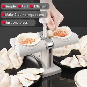 Collfa Automatic Dumpling Maker Mold Manual Ravioli Press Machine Dumpling Press Set Double Heads Mold Make 2 At A Time Quick Dumpling Empanadas Piero