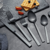 ReaNea 20-Pieces Matte Black Silverware Set Stainless Steel Cutlery Flatware Set, Set Service for 4