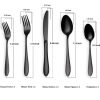 OGORI 20 Pieces Utensils Sets, Polished Stainless Steel Round Handle Flatware Service for 4 Black