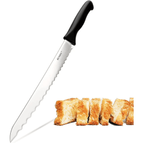 KUNIFU Serrated Bread Knife for Homemade Bread, High Carbon Stainless Steel Sharp Blade Cake Knife