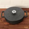 Farberware Disney 3 Quart Cast Iron Shallow Casserole, Black