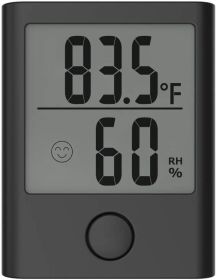 Mini Hygro-Thermometer Digital Monitor Humidity Gauge (Color: Black)